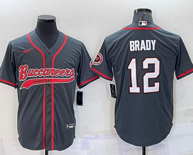 Men's Tampa Bay Buccaneers Tom Brady #12 Gray Jersey Joint Edition
