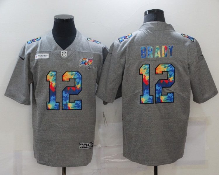 Men's Tampa Bay Buccaneers Tom Brady #12 Gray Jersey