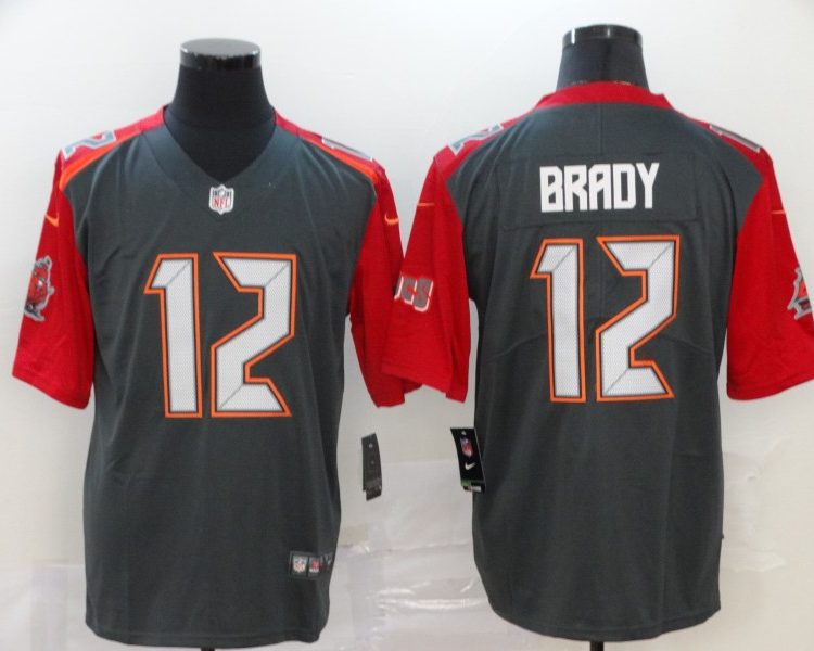 Men's Tampa Bay Buccaneers Tom Brady #12 Gray Jersey