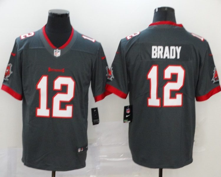 Men's Tampa Bay Buccaneers Tom Brady #12 Gray Jersey