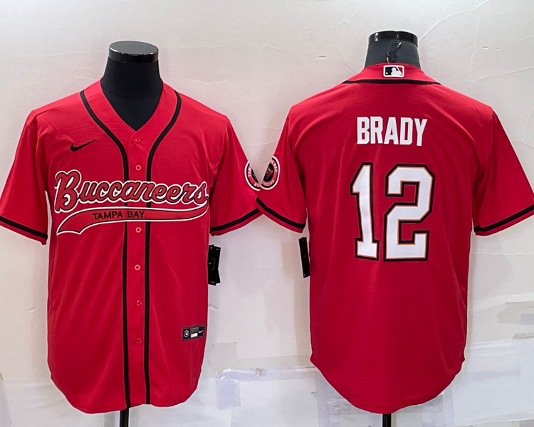 Men's Tampa Bay Buccaneers Tom Brady #12 Red Jersey Joint Edition