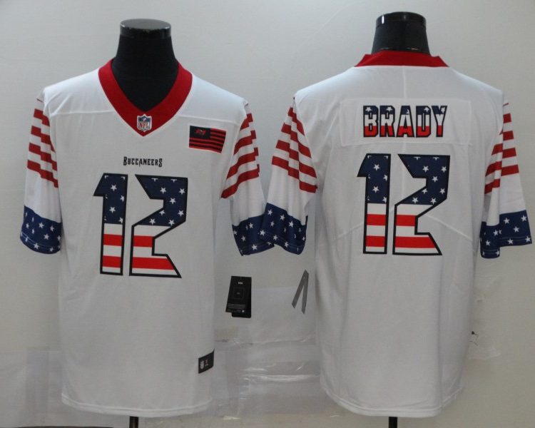 Men's Tampa Bay Buccaneers Tom Brady #12 White Authentic Jersey