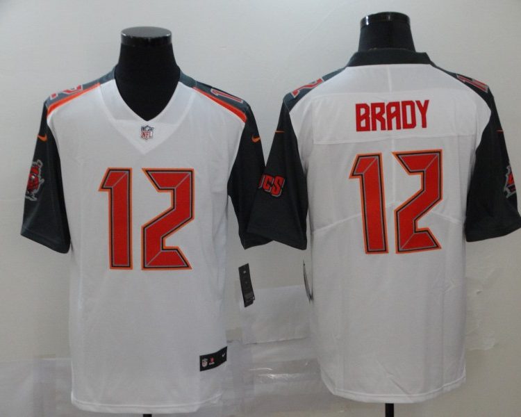 Men's Tampa Bay Buccaneers Tom Brady #12 White Jersey