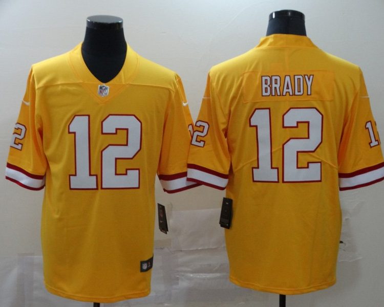 Men's Tampa Bay Buccaneers Tom Brady #12 Yellow Jersey
