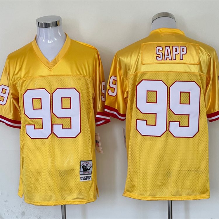 Men's Tampa Bay Buccaneers Warren Sapp Mitchell & Ness Yellow Legacy Jersey
