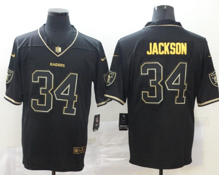 Men's Las Vegas Raiders #34 Bo Jackson Black Authentic Jersey