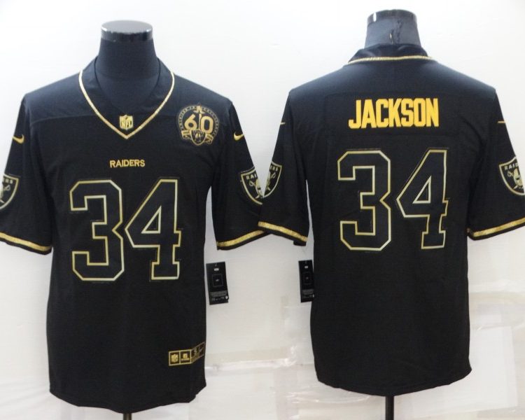 Men's Las Vegas Raiders #34 Bo Jackson Black Limited Jersey