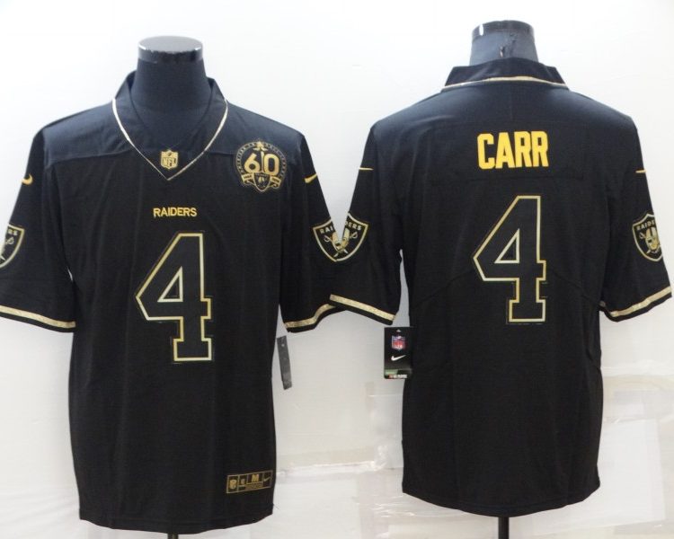 Men's Las Vegas Raiders #4 Derek Carr Black Authentic Jersey