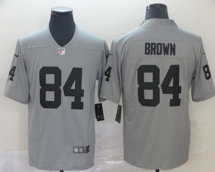 Men's Las Vegas Raiders Antonio Brown #84 Gray Inverted Legend Jersey