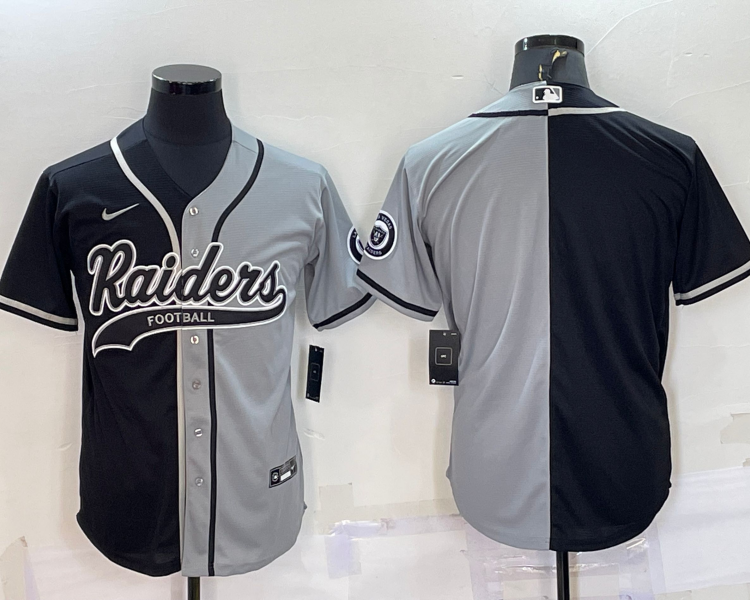 Men's Las Vegas Raiders Black/Gray Blank Jersey