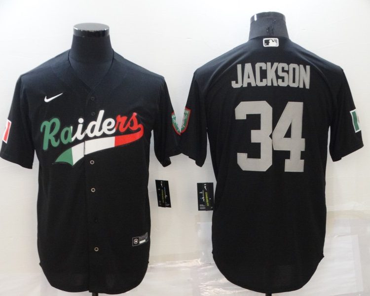 Men's Las Vegas Raiders Bo Jackson #34 Black Jersey Joint Edition