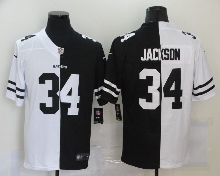 Men's Las Vegas Raiders Bo Jackson #34 Black/White Jersey