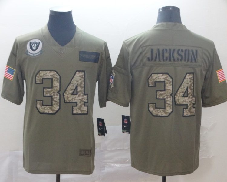 Men's Las Vegas Raiders Bo Jackson #34 Brown Jersey