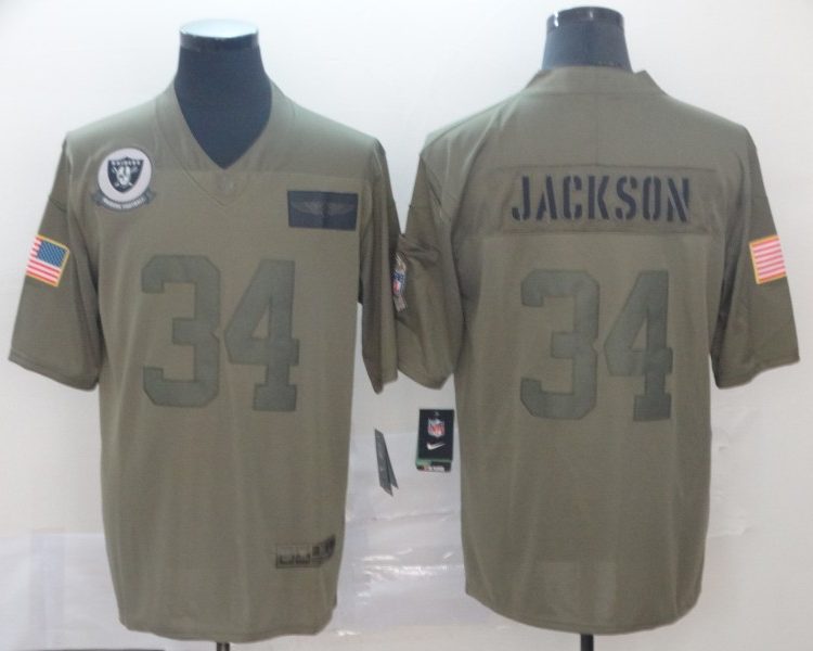 Men's Las Vegas Raiders Bo Jackson #34 Brown Jersey