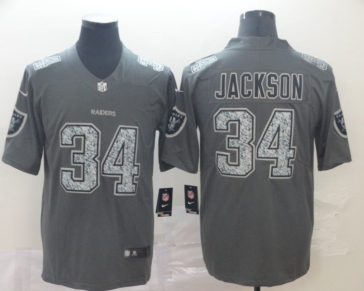 Men's Las Vegas Raiders Bo Jackson #34 Gray Jersey