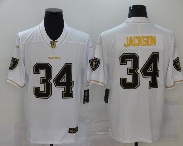 Men's Las Vegas Raiders Bo Jackson #34 White Jersey