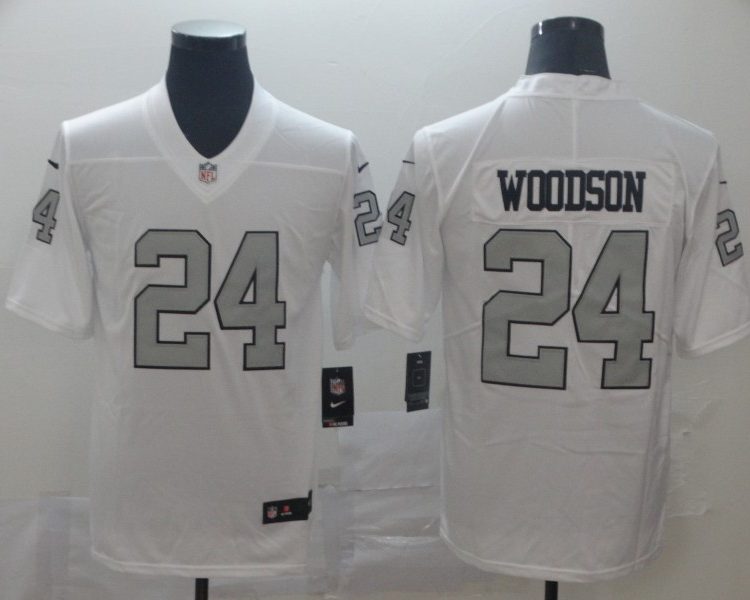 Men's Las Vegas Raiders Charles Woodson #24 White Jersey