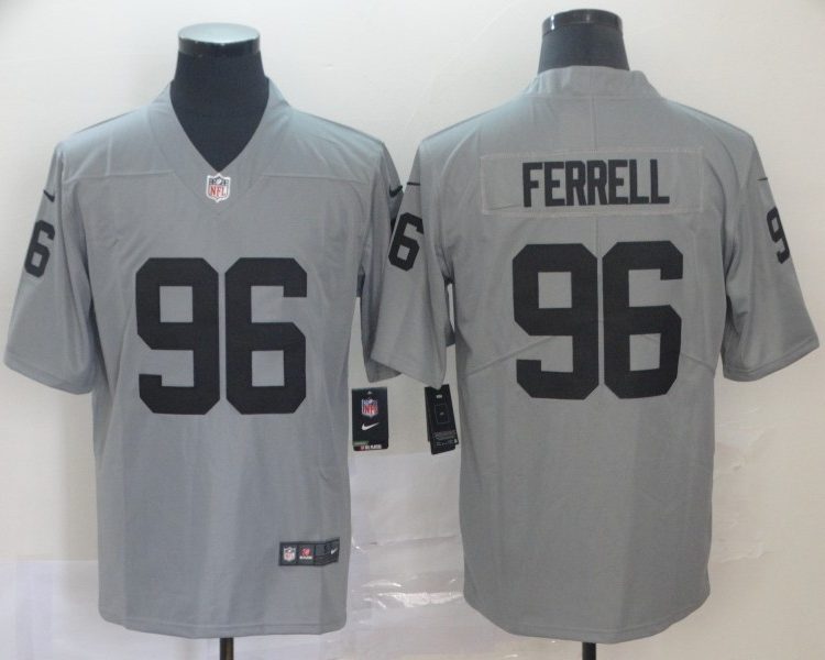 Men's Las Vegas Raiders Clelin Ferrell #96 Gray Inverted Legend Jersey
