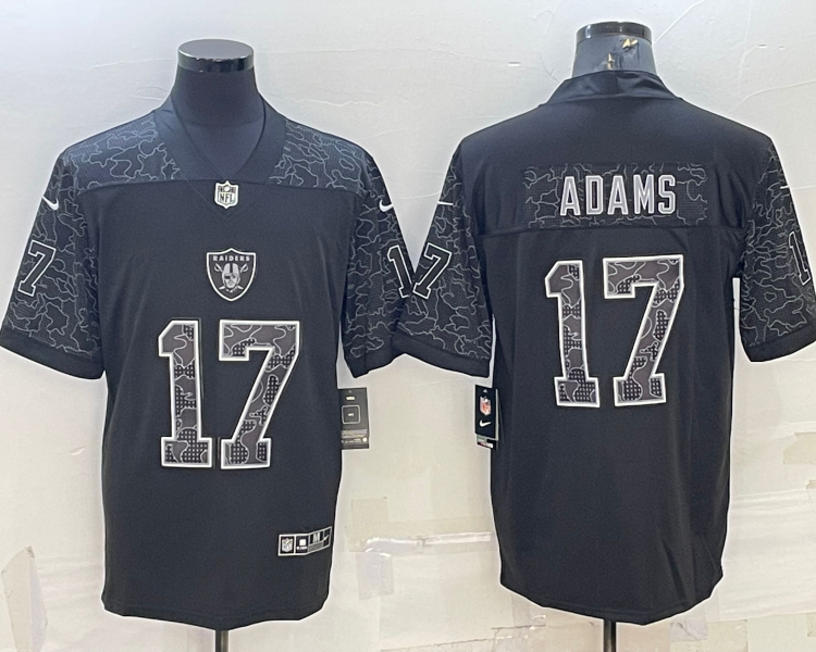 Men's Las Vegas Raiders Davante Adams #17 Black RFLCTV Limited Jersey