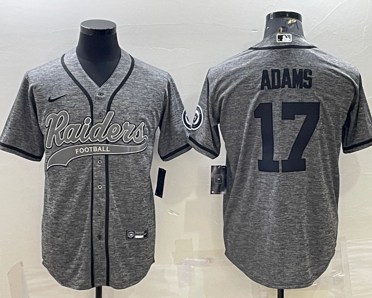 Men's Las Vegas Raiders Davante Adams #17 Gray Jersey Joint Edition