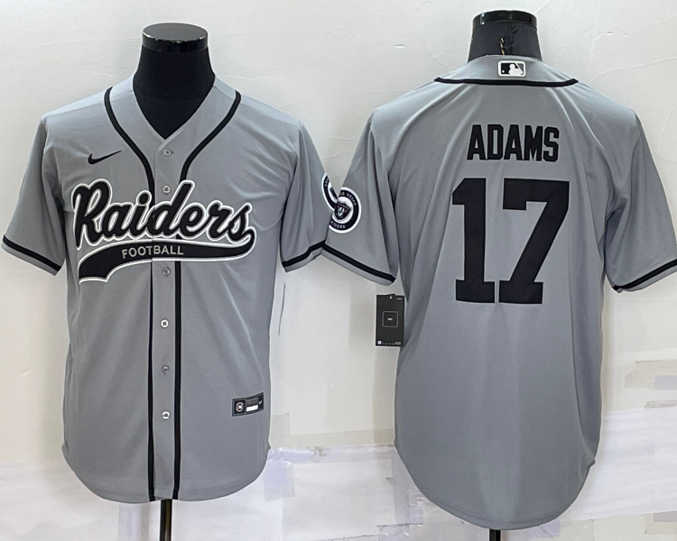 Men's Las Vegas Raiders Davante Adams #17 Gray Jersey Joint Edition