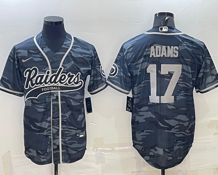 Men's Las Vegas Raiders Davante Adams #17 Grey Camouflage Jersey Joint Edition