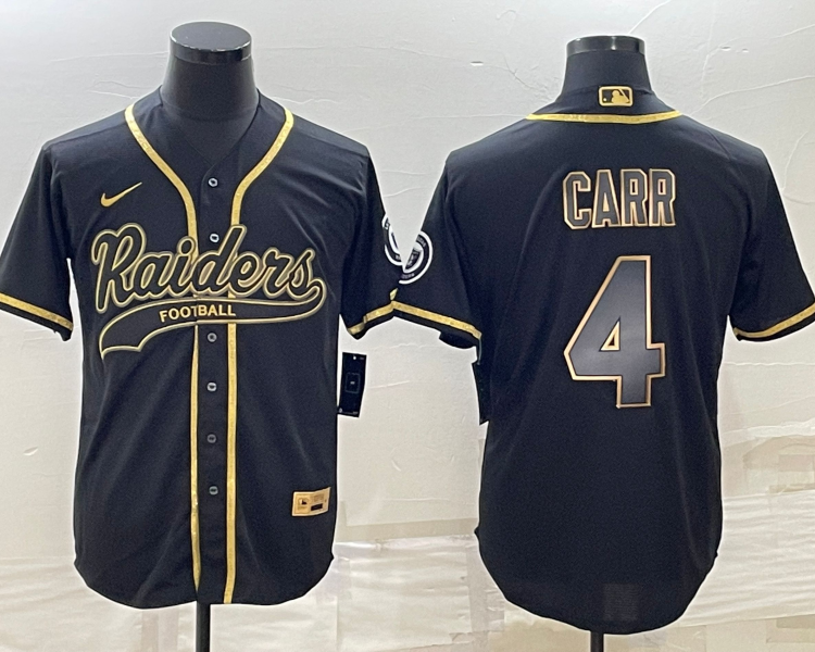 Men's Las Vegas Raiders Derek Carr #4 Black Jersey Joint Edition