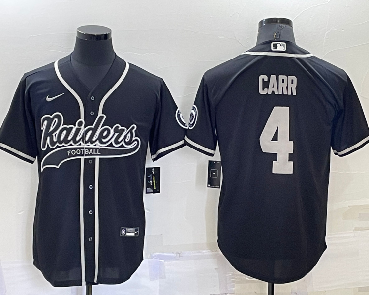 Men's Las Vegas Raiders Derek Carr #4 Black Jersey Joint Edition