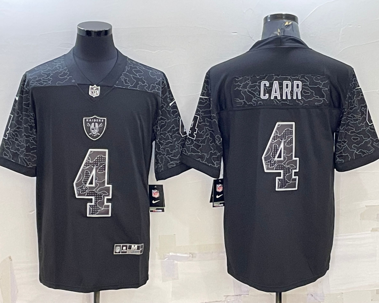 Men's Las Vegas Raiders Derek Carr #4 Black RFLCTV Limited Jersey
