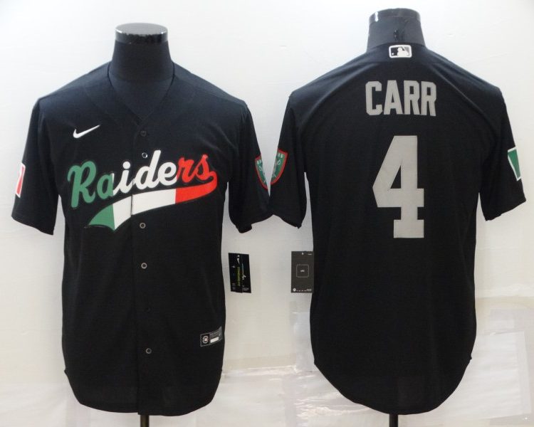 Men's Las Vegas Raiders Derek Carr #4 Black Team Jersey Joint Edition