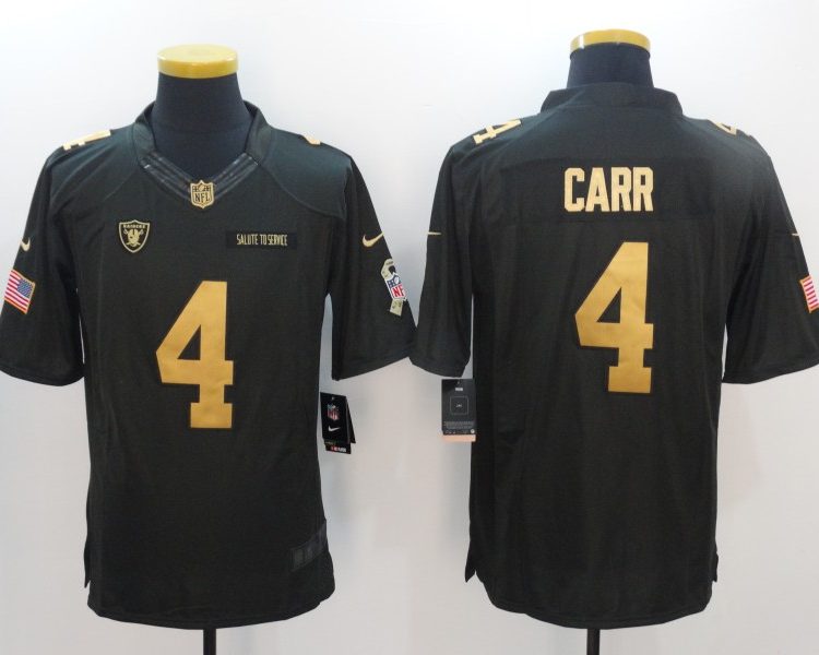 Men's Las Vegas Raiders Derek Carr #4 Black Team Jersey