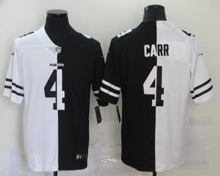 Men's Las Vegas Raiders Derek Carr #4 Black/White Jersey