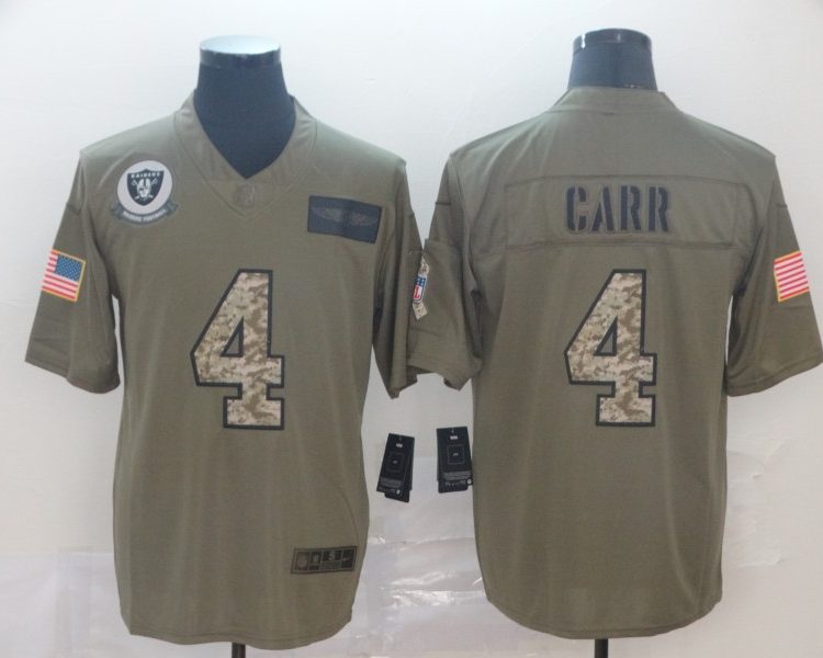 Men's Las Vegas Raiders Derek Carr #4 Brown Alternate Jersey