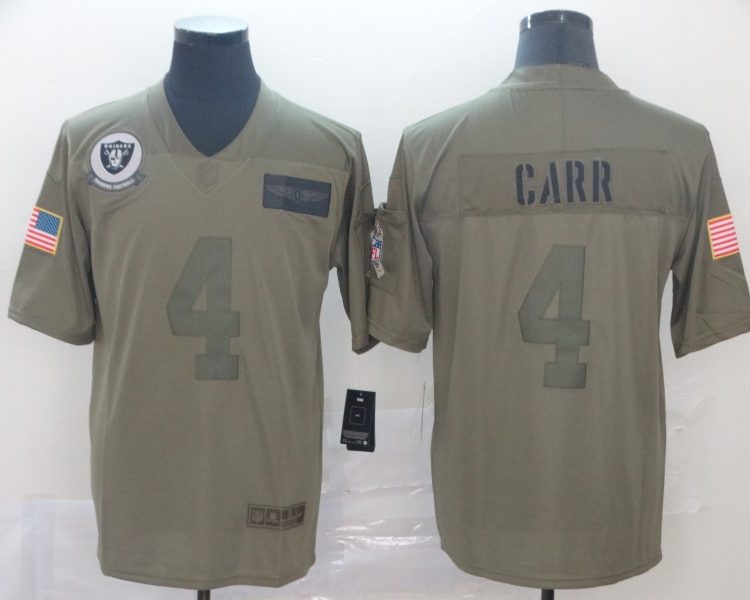 Men's Las Vegas Raiders Derek Carr #4 Brown Jersey