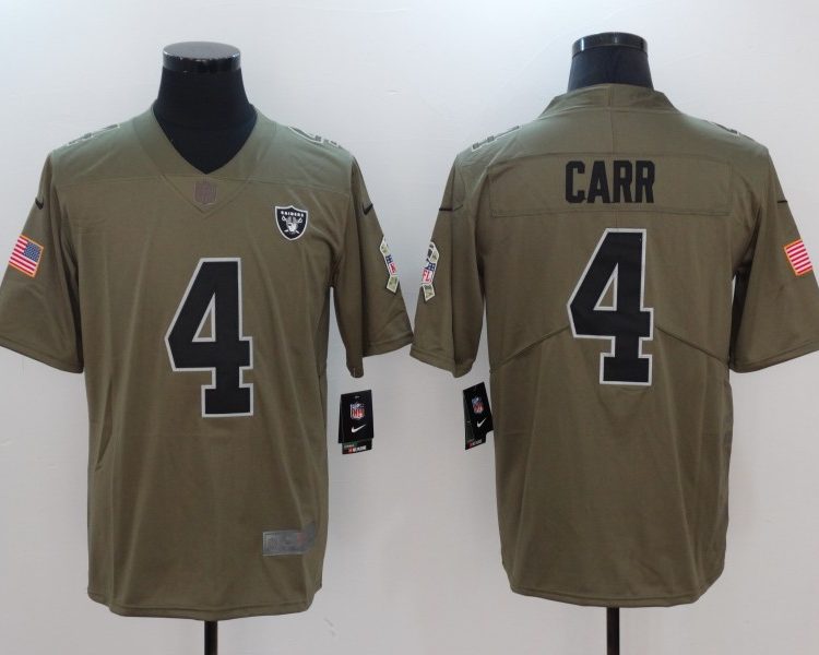 Men's Las Vegas Raiders Derek Carr #4 Brown Jersey