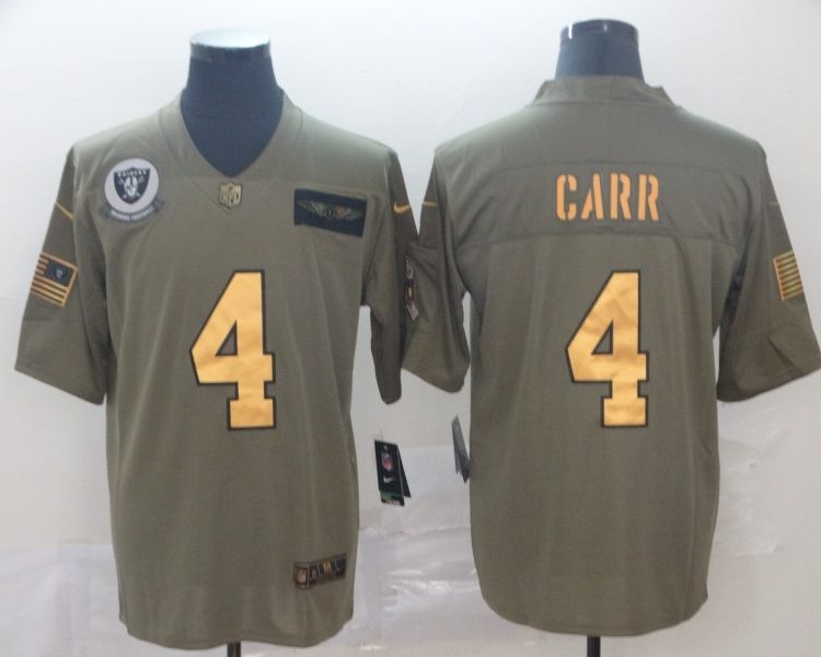 Men's Las Vegas Raiders Derek Carr #4 Brown Jersey