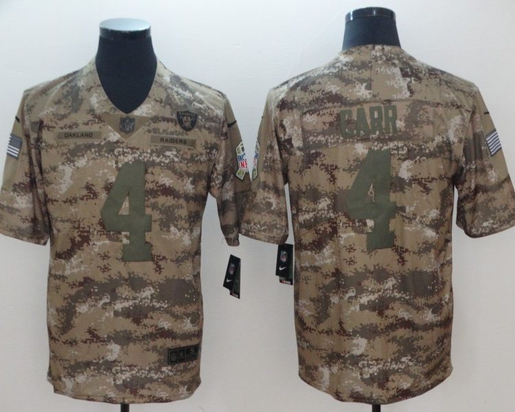 Men's Las Vegas Raiders Derek Carr #4 Camouflage Jersey