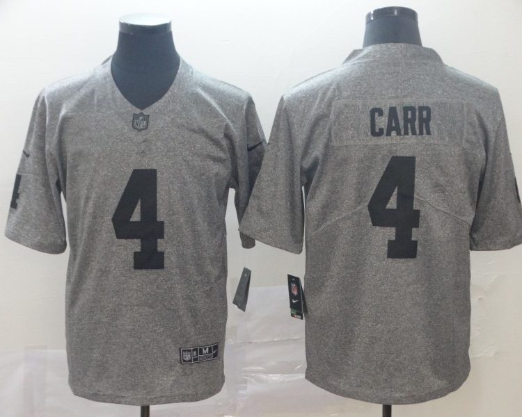 Men's Las Vegas Raiders Derek Carr #4 Gray Alternate Jersey