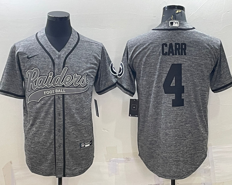 Men's Las Vegas Raiders Derek Carr #4 Gray Jersey Joint Edition