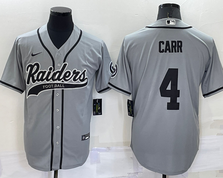 Men's Las Vegas Raiders Derek Carr #4 Gray Jersey Joint Edition