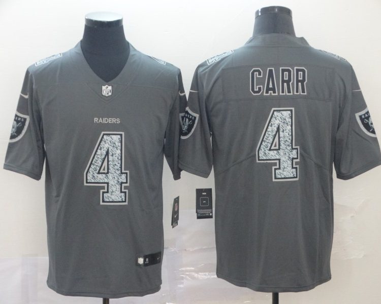 Men's Las Vegas Raiders Derek Carr #4 Gray Jersey