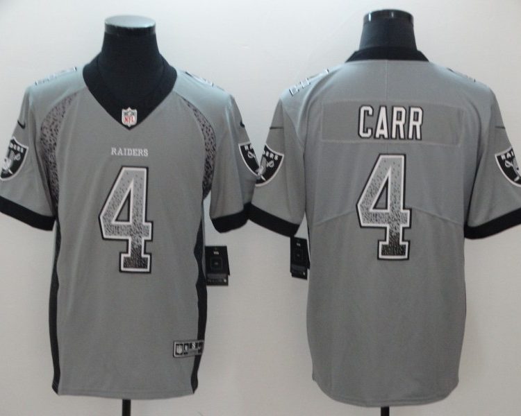 Men's Las Vegas Raiders Derek Carr #4 Gray Jersey