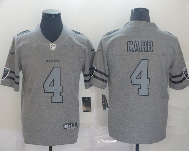 Men's Las Vegas Raiders Derek Carr #4 Gray Jersey