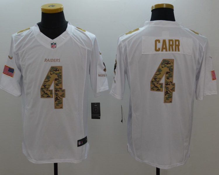 Men's Las Vegas Raiders Derek Carr #4 White Alternate Jersey