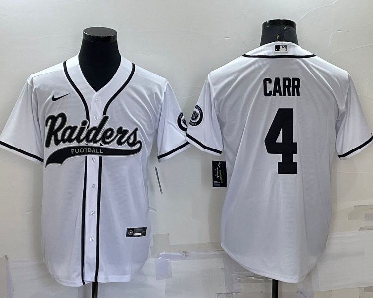 Men's Las Vegas Raiders Derek Carr #4 White Jersey Joint Edition