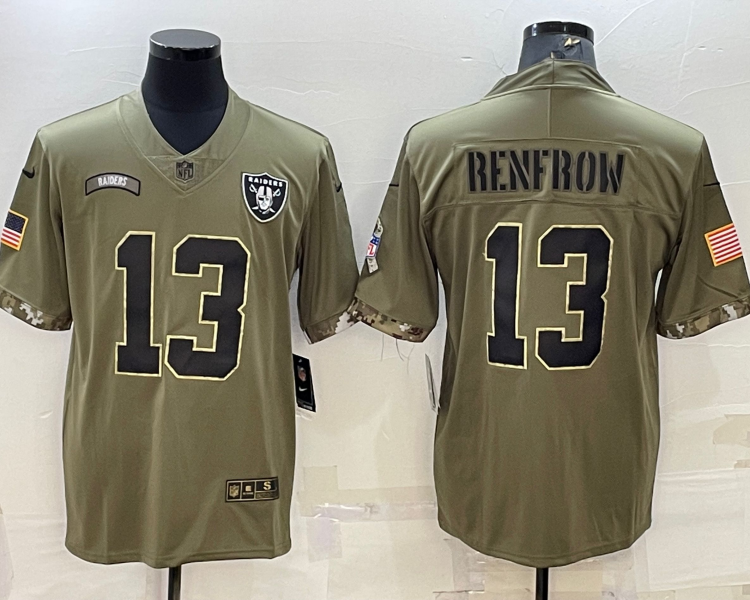 Men's Las Vegas Raiders Hunter Renfrow #13 Olive 2022 Salute To Service Limited Jersey