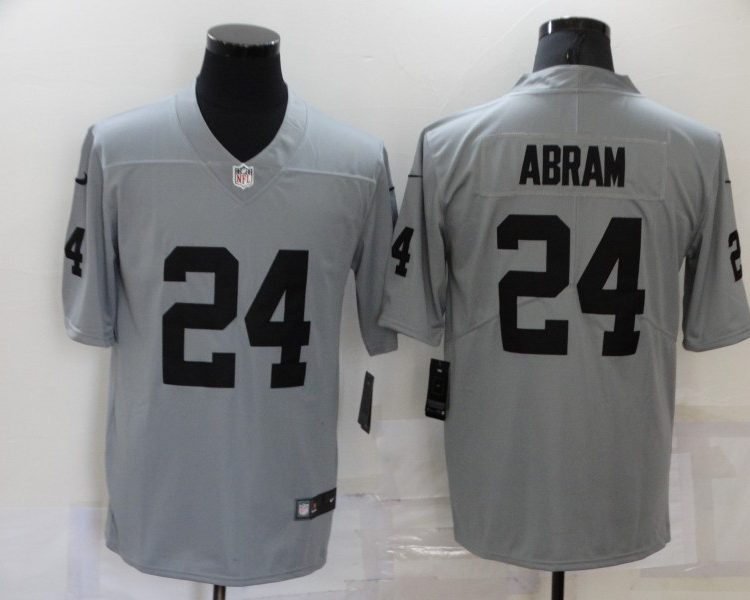 Men's Las Vegas Raiders Jonathan Abram #24 Gray Inverted Legend Jersey