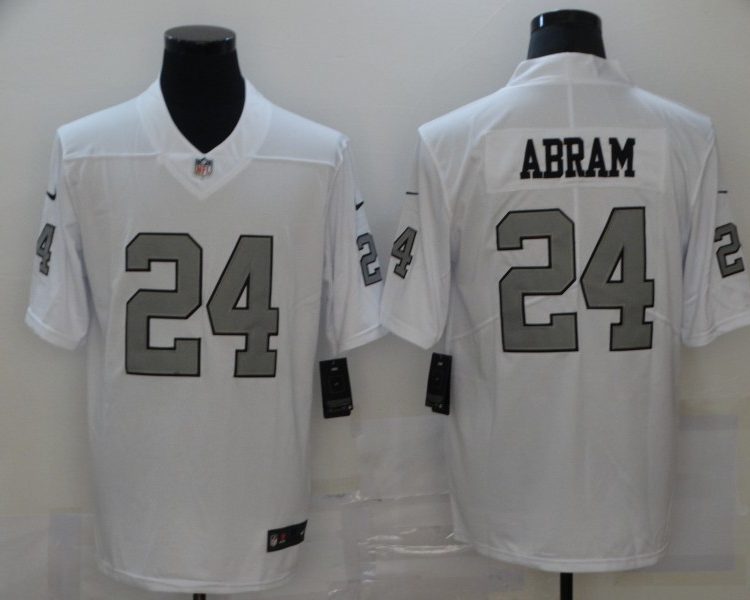 Men's Las Vegas Raiders Jonathan Abram #24 White Jersey