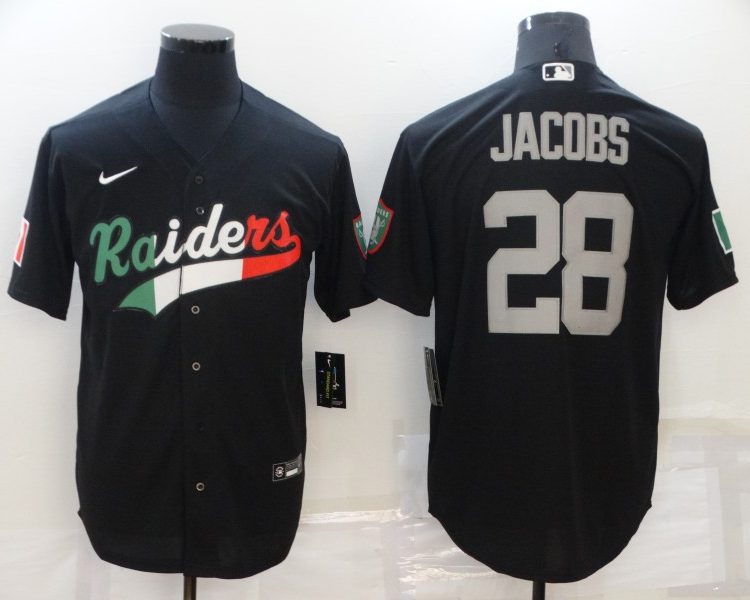 Men's Las Vegas Raiders Josh Jacobs #28 Black Team Jersey Joint Edition