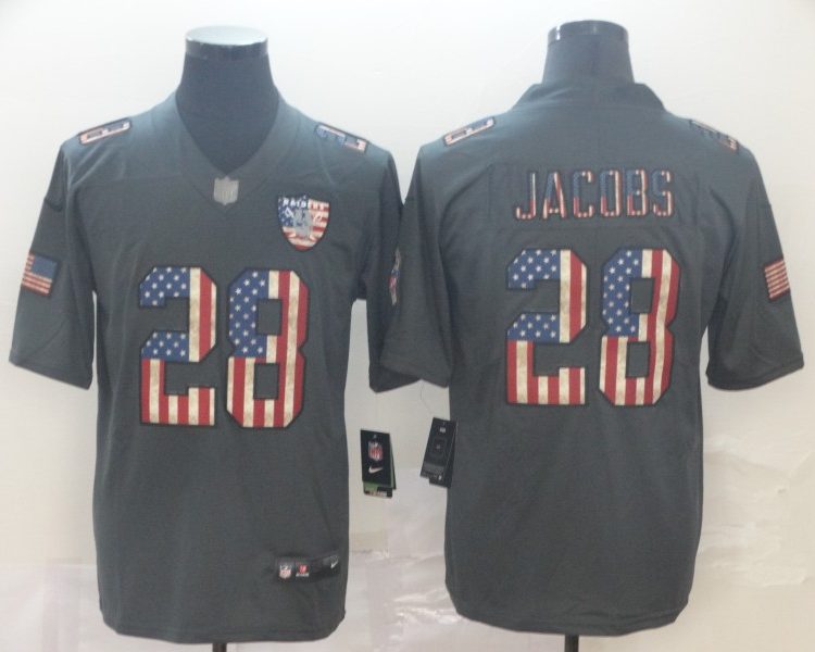 Men's Las Vegas Raiders Josh Jacobs #28 Black Team Jersey